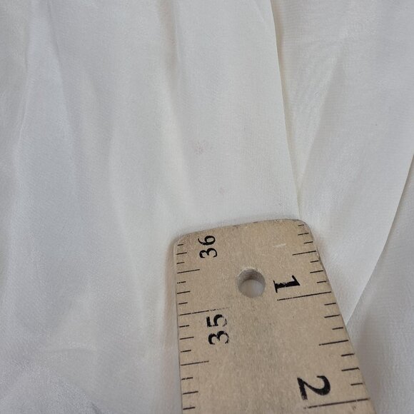 AllSaints Blouse Womens 4 Cream Silk Cowl Neck Drape Front Long Sleeve Asdis - Picture 5 of 14